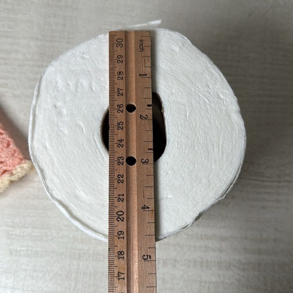 Toilet Paper Vintage Cover Doll Peach Crochet Grandma Cottage Victorian - Picture 13 of 13